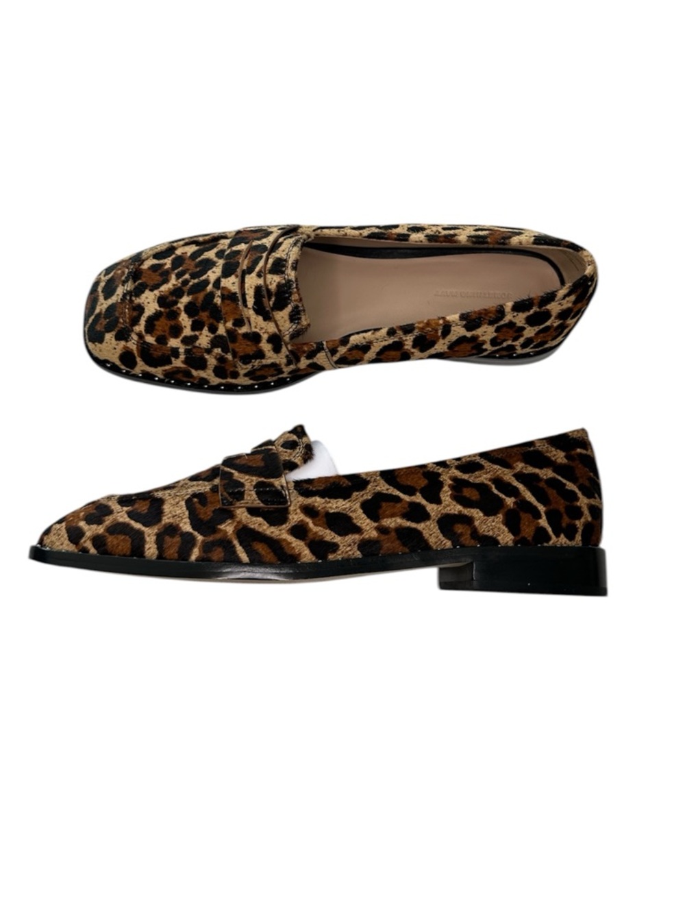 Something Navy Loafers Leopard Print Amado NWT Women's Size 7.5